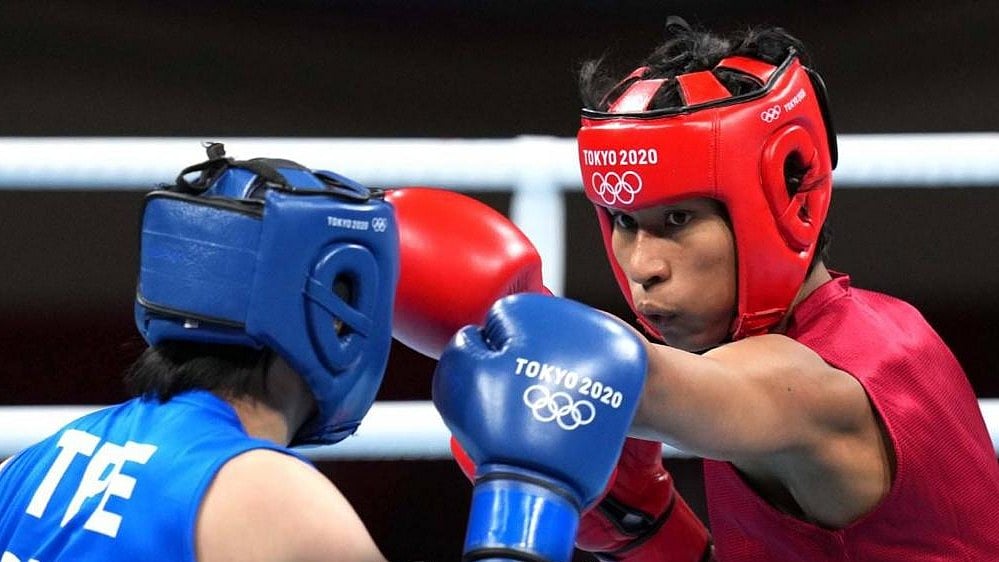 X | Lovlina Borgohain : Lovlina Borgohain in action at Toko Olympics 2020. 